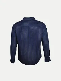 Rad prix Men Blue Striped Full Sleeves Shirt-thumb3