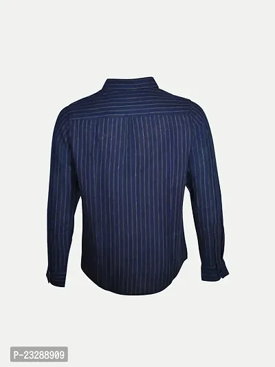 Rad prix Men Blue Striped Full Sleeves Shirt-thumb4