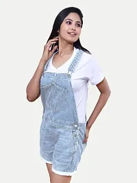 Rad prix Women Light Blue Denim Dungarees-thumb2