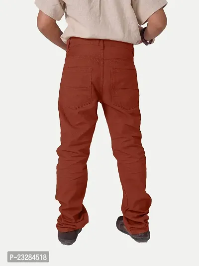 Boys Casual Woven Pants- Maroon Colour-thumb4