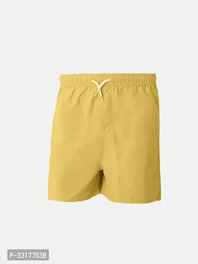 Elegant Yellow Cotton Solid Shorts For Boys-thumb0