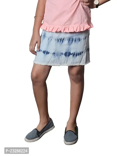 Rad prix Teen Girls Light Blue Tie-dye Skirts-thumb4