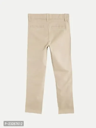 Teen Girls Beige Casual Trousers-thumb2