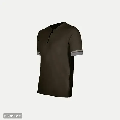 Rad prix Men Men Solid Tees Henley Neck- Olive Colour-thumb2