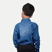 Rad prix Boys Mid Blue Washed Denim Shirt-thumb3