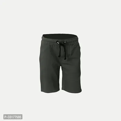 Elegant Green Cotton Solid Shorts For Boys-thumb0