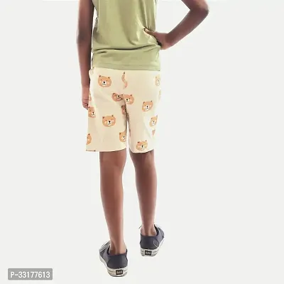 Elegant Beige Cotton Printed Shorts For Boys-thumb4