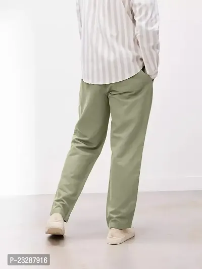Rad prix Mens Solid Chino Light Green Chinos Trousers-thumb4