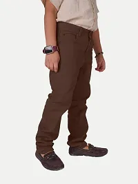 Boys Casual Woven Pants- Brown Colour-thumb2