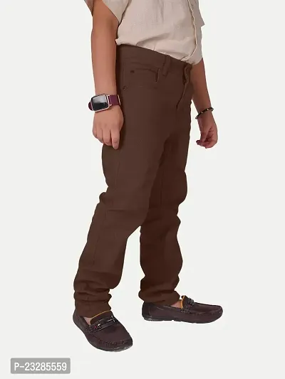 Boys Casual Woven Pants- Brown Colour-thumb3