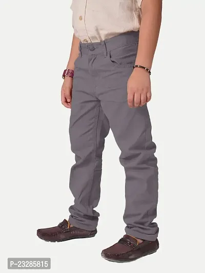 Boys Casual Woven Pants- Grey Colour-thumb3