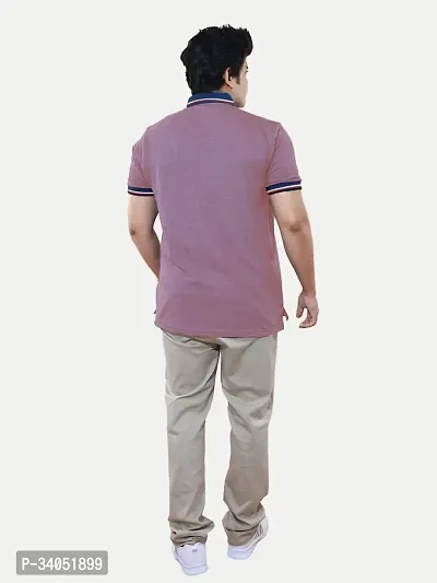 Stylish Magenta Cotton T-Shirt For Men-thumb4