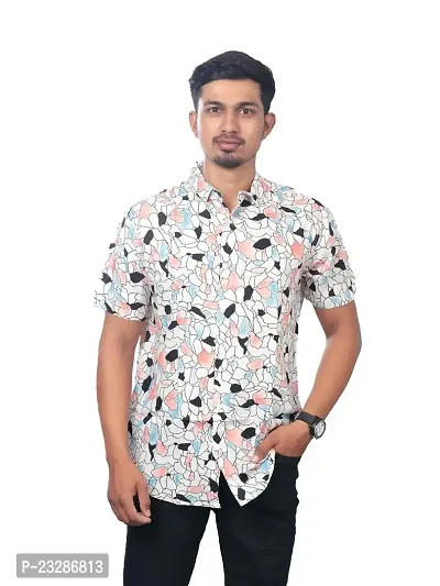 Rad prix Men Casual Multicolour Abstract Printed Cotton Shirt-thumb0