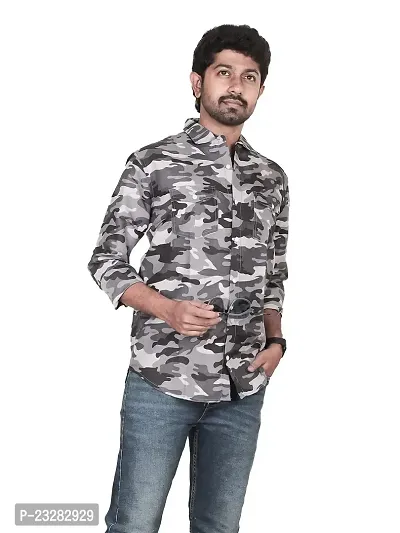 Rad prix Men All-Over Military Olive Green Camouflage Shirt