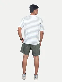 Rad prix Men White Stripped Cotton Casual T-Shirt-thumb3