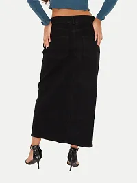 Women Denim Black Skirts-thumb3
