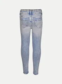 Rad prix Girls Mid-Blue Denim Pant with Slash-at-The-Knee-thumb3