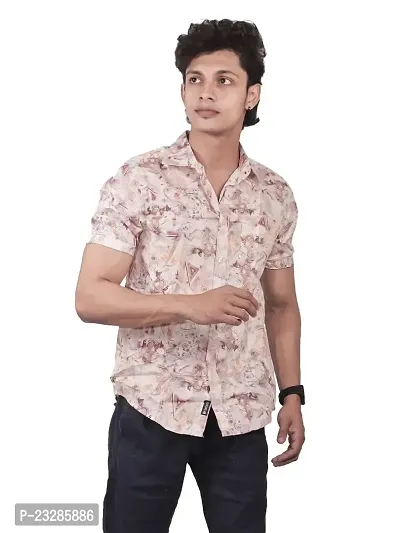 Rad prix Men Casual Pink Abstract Printed Cotton Shirt-thumb0