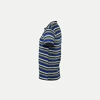 Stylish Blue Striped Cotton Polos For Men-thumb2