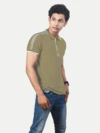 Rad prix Men Solid Pista Cotton Contrast Tipping Polo T-Shirt-thumb1