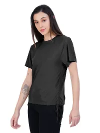 Womens Black Ruched Tops-thumb2