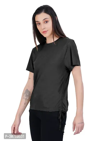 Womens Black Ruched Tops-thumb3