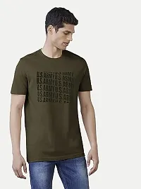 Rad prix Men Green Typographic Printed Basic Cotton T-Shirt-thumb2