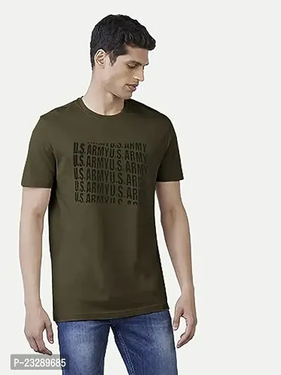 Rad prix Men Green Typographic Printed Basic Cotton T-Shirt-thumb3