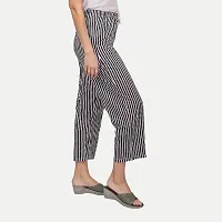 Rad prix Women Black Striped Loungewear Pants-thumb1