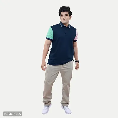 Stylish Blue Cotton T-Shirt For Men-thumb3