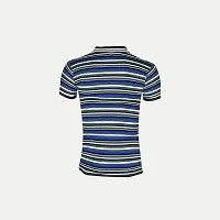 Stylish Blue Striped Cotton Polos For Men-thumb3