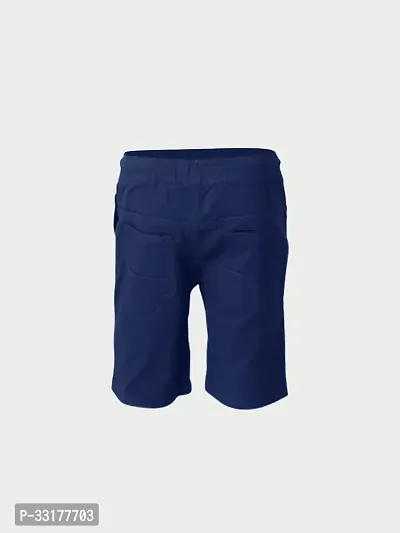 Elegant Blue Cotton Solid Shorts For Boys-thumb4