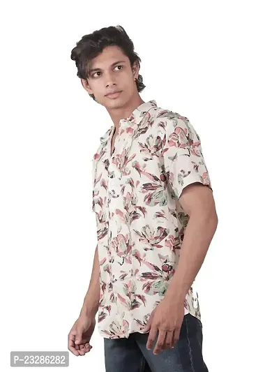 Rad prix Men Casual Off White Abstract Printed Cotton Shirt