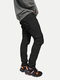 Rad prix Men Black Elasticated Cotton Cargo Joggers-thumb1