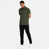 Rad prix Men Basic Green Polyester Polo Collared T-Shirt-thumb4