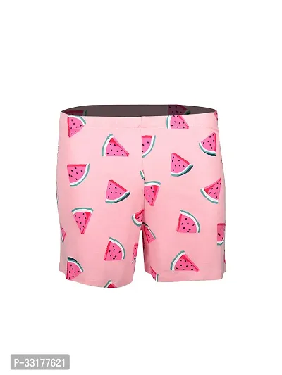 Elegant Pink Cotton Printed Shorts For Boys