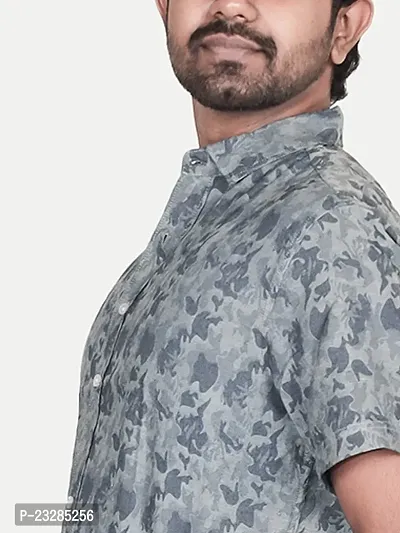 Rad prix Men All-Over Grey Camouflage Casual Shirt-thumb3