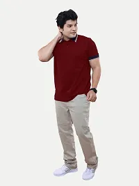 Stylish Maroon Cotton T-Shirt For Men-thumb1