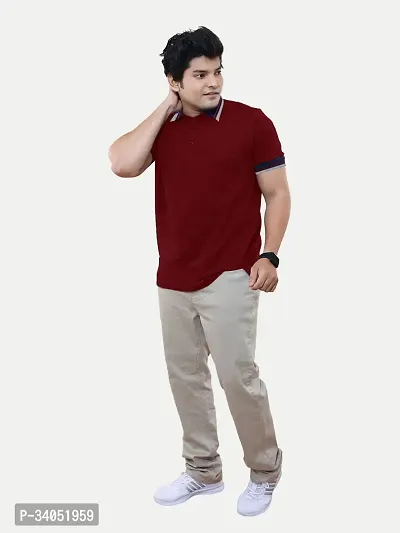 Stylish Maroon Cotton T-Shirt For Men-thumb2