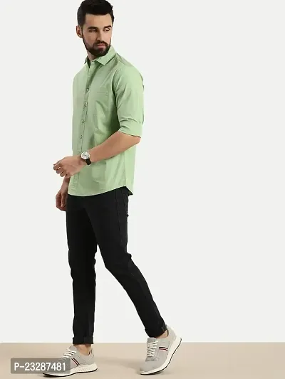 Rad prix Men Solid Dark Green Cotton Formal Full Sleeve Shirt-thumb3