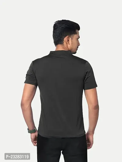 Rad prix Men Solid Active wear tees- Black Colour-thumb4