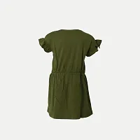 Rad prix Girls Olive Printed Casual Dress-thumb3