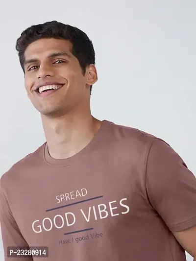 Rad prix Men Pink Printed Spread Good Vibes T-Shirt-thumb0