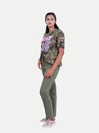 Rad prix Women Camo Printed Tees -Green Colour-thumb2