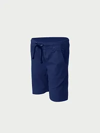 Elegant Blue Cotton Solid Shorts For Boys-thumb1