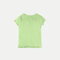 Stylish Green Cotton T-shirt For Girls-thumb1