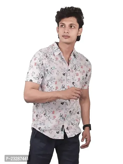 Rad prix Men Casual White Abstract Printed Cotton Shirt