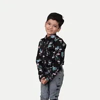 Rad prix Boys Black Tropical Printed Shirt-thumb1