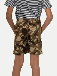 Boys Green Camo Checked shorts-thumb2