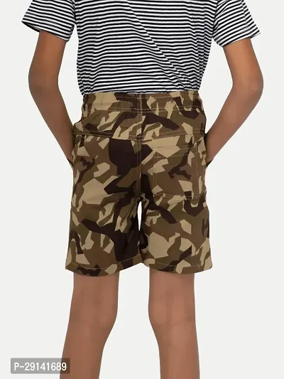 Boys Green Camo Checked shorts-thumb3